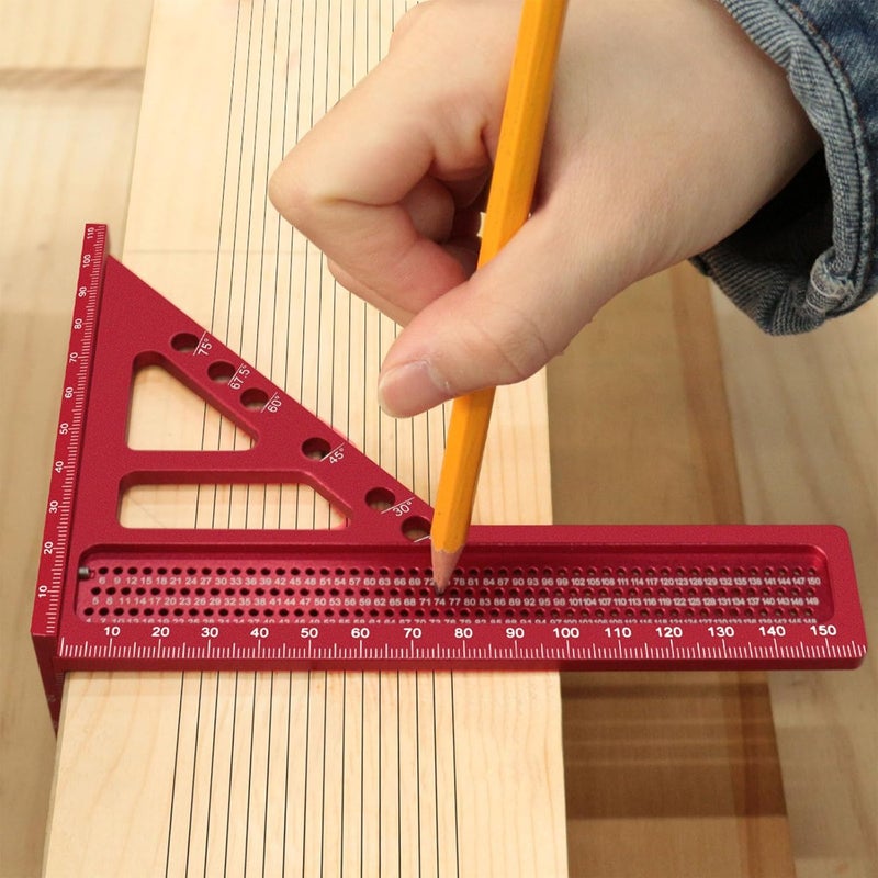 3D Measuring Ruler Woodworking Square Protractor Triangle Layout Tool 22.5 75 Degree - Image 5
